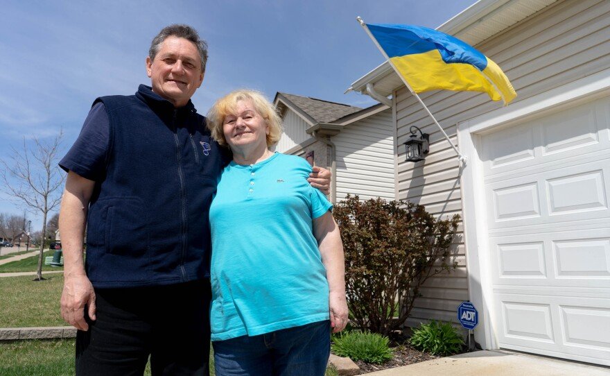 The Zrybniak family outside of their home in St. Charles, MO.